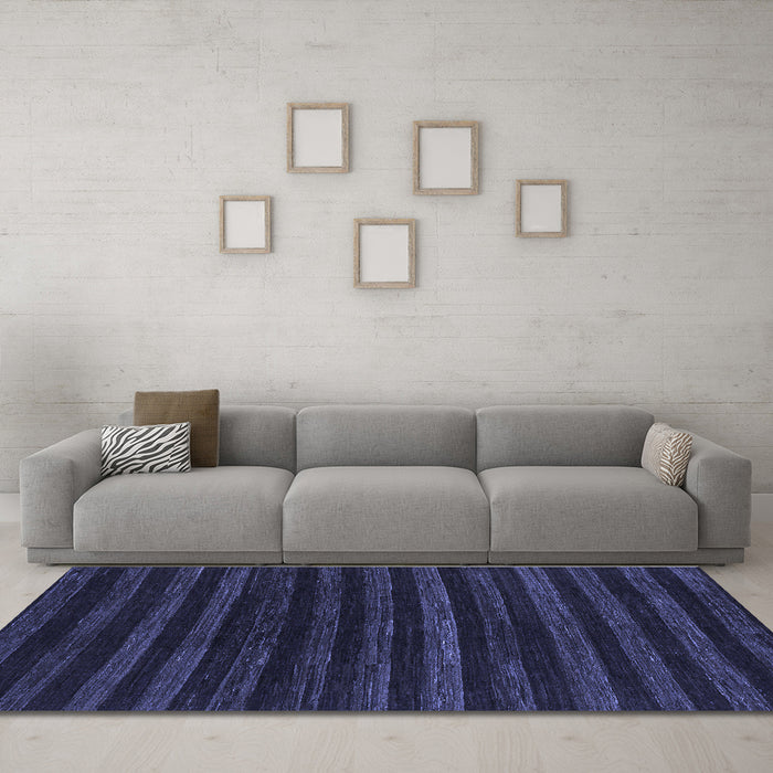 Machine Washable Abstract Blue Modern Rug in a Living Room, wshabs1632blu