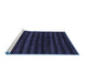 Sideview of Machine Washable Abstract Blue Modern Rug, wshabs1632blu