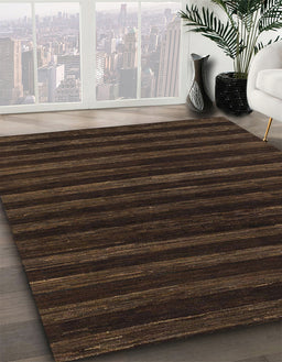Machine Washable Abstract Sepia Brown Rug in a Family Room, wshabs1632