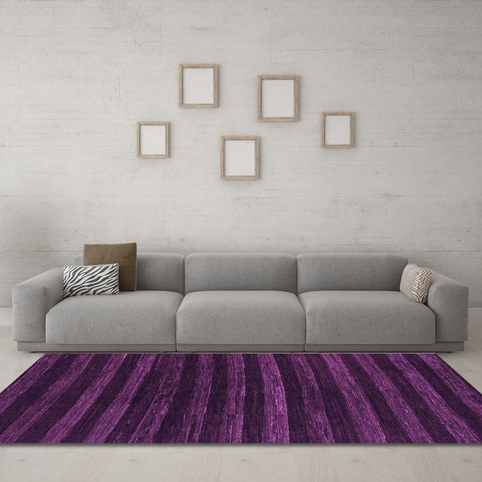 Machine Washable Abstract Purple Modern Area Rugs in a Living Room, wshabs1632pur