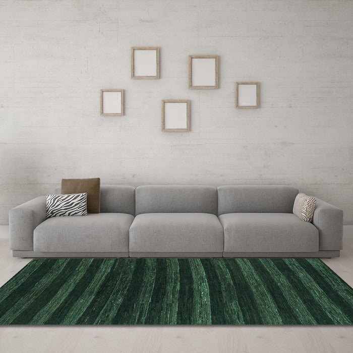 Machine Washable Abstract Turquoise Modern Area Rugs in a Living Room,, wshabs1632turq