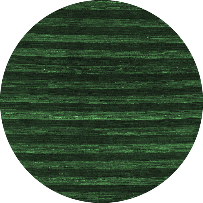 Round Machine Washable Abstract Emerald Green Modern Area Rugs, wshabs1632emgrn