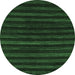 Round Machine Washable Abstract Emerald Green Modern Area Rugs, wshabs1632emgrn