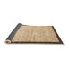 Sideview of Abstract Dark Gold Brown Modern Rug, abs1633