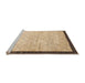 Sideview of Machine Washable Abstract Dark Gold Brown Rug, wshabs1633