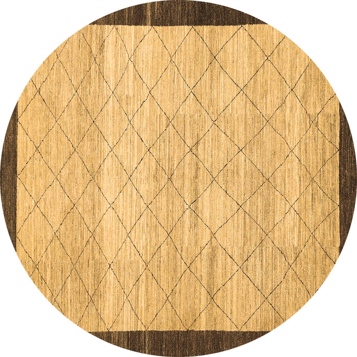 Round Abstract Brown Modern Rug, abs1633brn