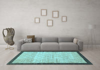 Machine Washable Abstract Light Blue Modern Rug, wshabs1633lblu