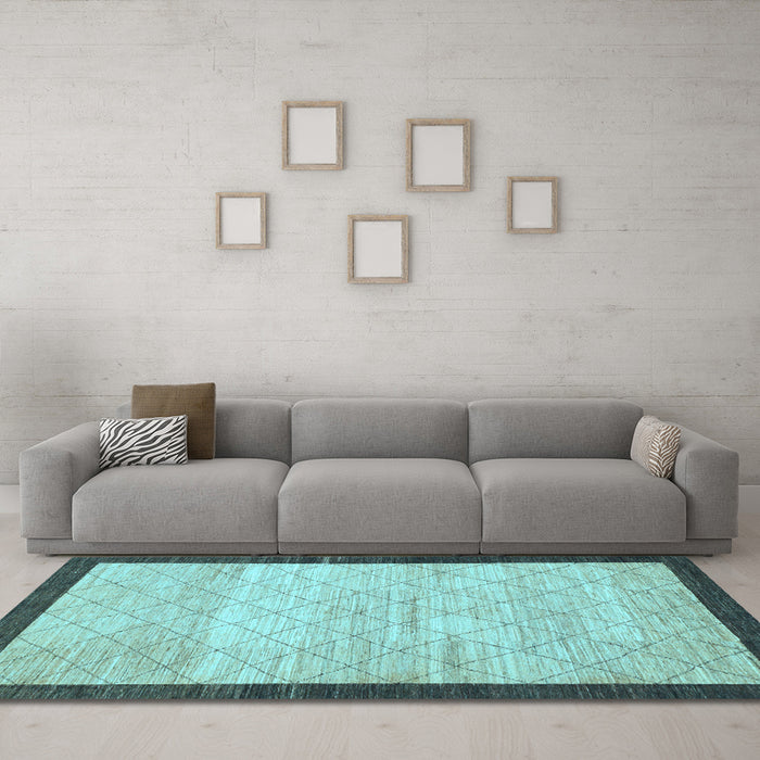 Machine Washable Abstract Light Blue Modern Rug in a Living Room, wshabs1633lblu