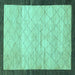 Square Abstract Turquoise Modern Rug, abs1633turq