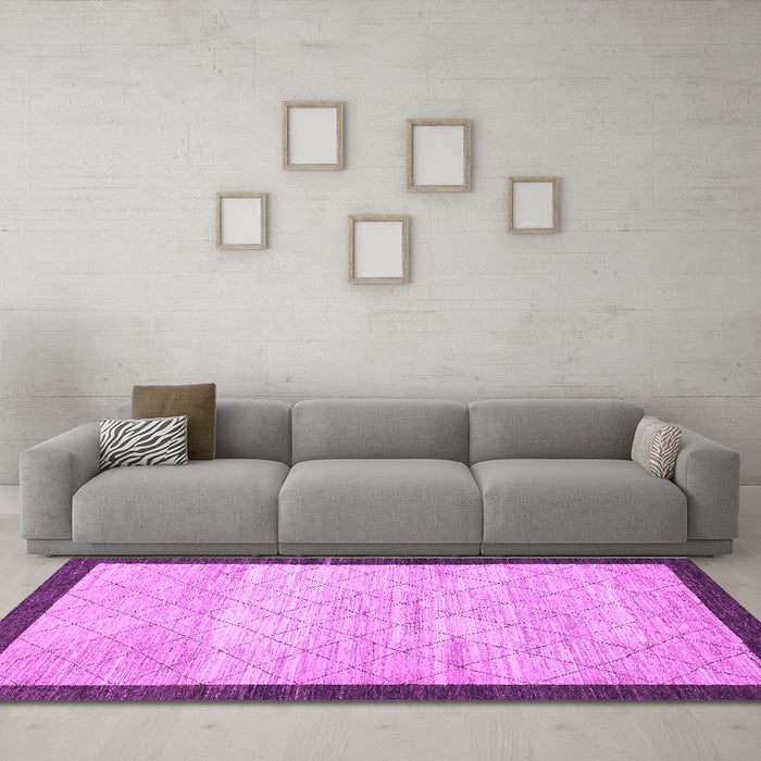 Machine Washable Abstract Purple Modern Area Rugs in a Living Room, wshabs1633pur