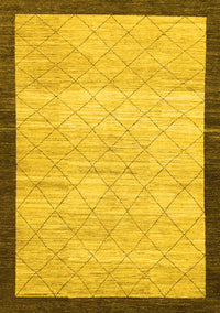 Abstract Yellow Modern Rug, abs1633yw