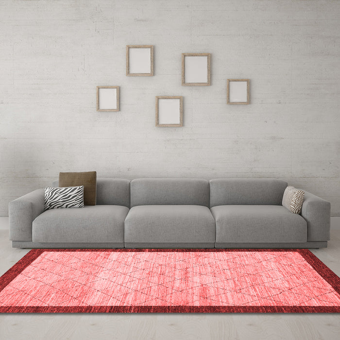 Modern Red Washable Rugs