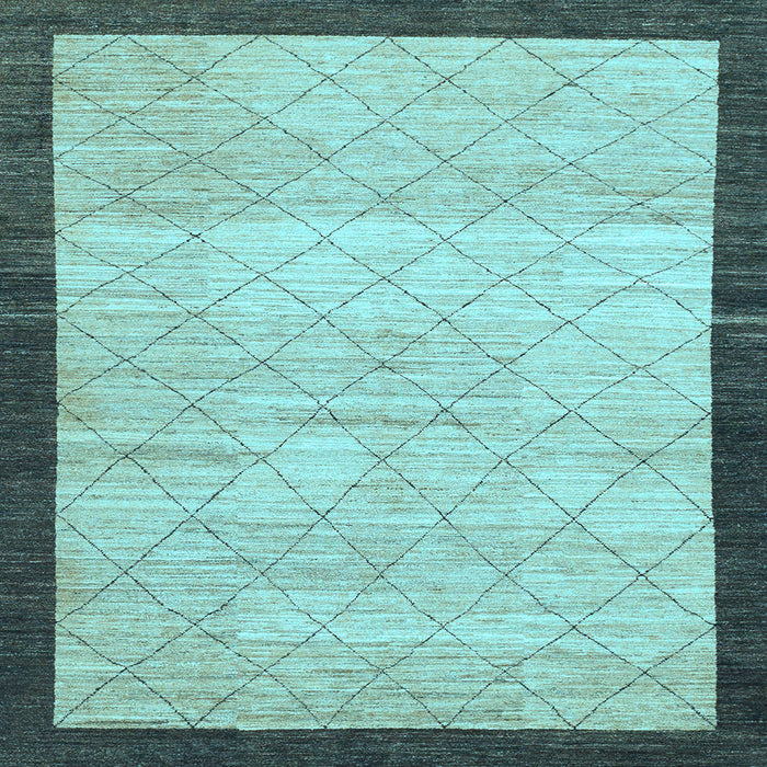 Square Abstract Light Blue Modern Rug, abs1633lblu