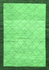 Abstract Emerald Green Modern Rug, abs1633emgrn