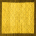 Square Machine Washable Abstract Yellow Modern Rug, wshabs1633yw