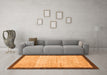 Machine Washable Abstract Orange Modern Area Rugs in a Living Room, wshabs1633org