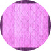 Round Machine Washable Abstract Purple Modern Area Rugs, wshabs1633pur