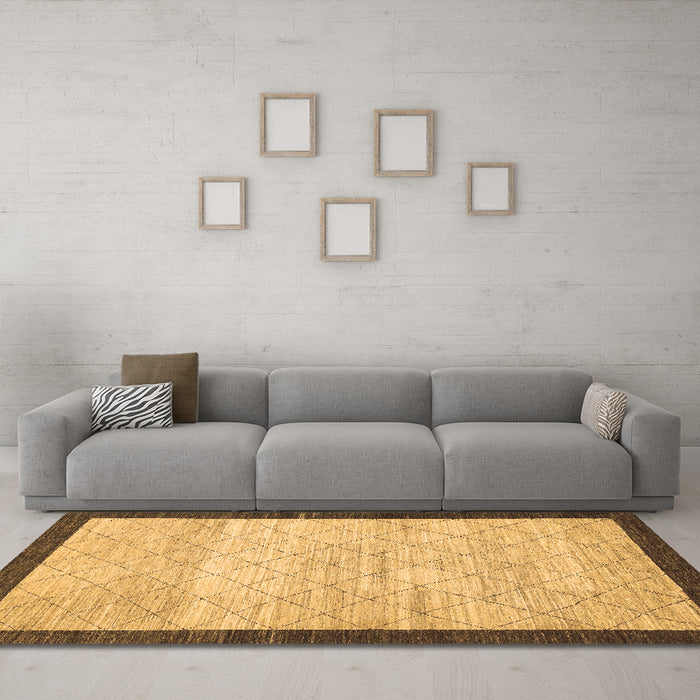 Machine Washable Abstract Brown Modern Rug in a Living Room,, wshabs1633brn