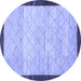 Round Abstract Blue Modern Rug, abs1633blu