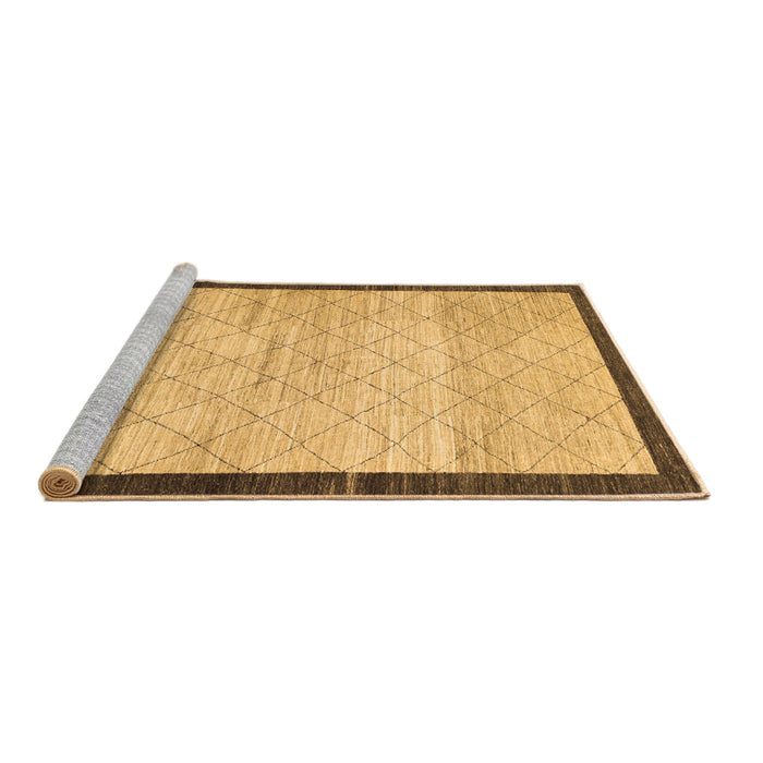 Sideview of Machine Washable Abstract Brown Modern Rug, wshabs1633brn