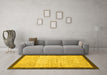 Machine Washable Abstract Yellow Modern Rug in a Living Room, wshabs1633yw