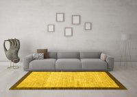 Machine Washable Abstract Yellow Modern Rug, wshabs1633yw