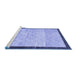 Sideview of Machine Washable Abstract Blue Modern Rug, wshabs1633blu