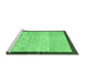 Sideview of Machine Washable Abstract Emerald Green Modern Area Rugs, wshabs1633emgrn