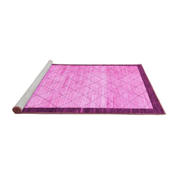 Sideview of Machine Washable Abstract Pink Modern Rug, wshabs1633pnk