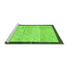 Sideview of Machine Washable Abstract Green Modern Area Rugs, wshabs1633grn