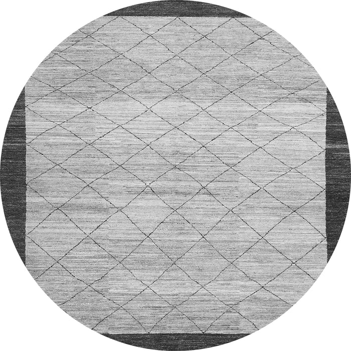 Round Abstract Gray Modern Rug, abs1633gry