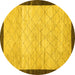 Round Abstract Yellow Modern Rug, abs1633yw