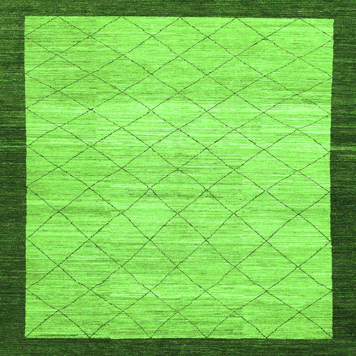Square Abstract Green Modern Rug, abs1633grn