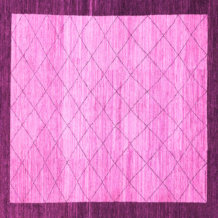 Square Machine Washable Abstract Pink Modern Rug, wshabs1633pnk