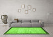 Machine Washable Abstract Green Modern Area Rugs in a Living Room,, wshabs1633grn