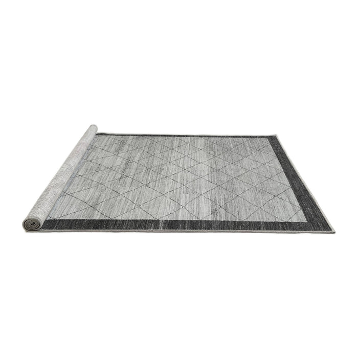 Sideview of Machine Washable Abstract Gray Modern Rug, wshabs1633gry