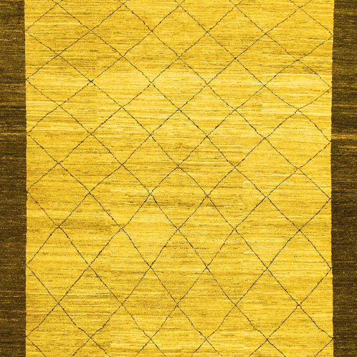 Machine Washable Abstract Yellow Modern Rug, wshabs1633yw