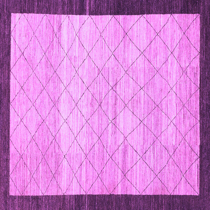 Square Machine Washable Abstract Purple Modern Area Rugs, wshabs1633pur