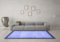 Machine Washable Abstract Blue Modern Rug, wshabs1633blu