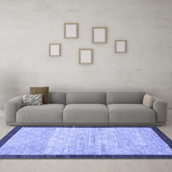 Machine Washable Abstract Blue Modern Rug in a Living Room, wshabs1633blu
