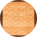 Round Machine Washable Abstract Orange Modern Area Rugs, wshabs1633org