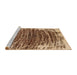 Sideview of Machine Washable Abstract Dark Sienna Brown Rug, wshabs1634