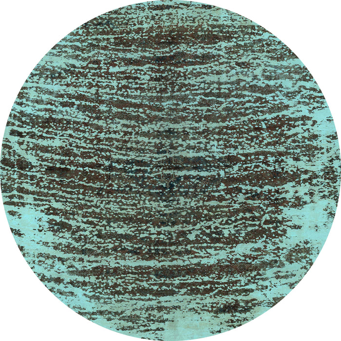 Round Abstract Light Blue Modern Rug, abs1634lblu