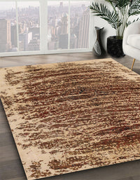 Abstract Dark Sienna Brown Modern Rug, abs1634