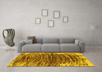 Machine Washable Abstract Yellow Modern Rug, wshabs1634yw