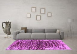 Machine Washable Abstract Purple Modern Area Rugs in a Living Room, wshabs1634pur