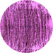 Round Machine Washable Abstract Purple Modern Area Rugs, wshabs1634pur