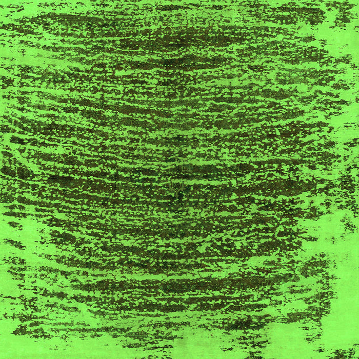 Square Machine Washable Abstract Green Modern Area Rugs, wshabs1634grn