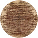 Round Abstract Dark Sienna Brown Modern Rug, abs1634