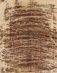 Machine Washable Abstract Dark Sienna Brown Rug, wshabs1634